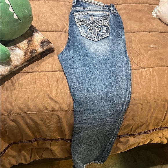 Rock Revival Faded Blue Straight Leg Jeans - Picture 4 of 8